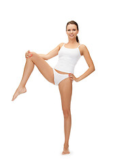 Image showing sporty woman in cotton undrewear