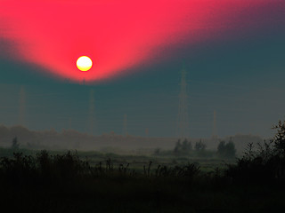 Image showing Polluted Sunrise