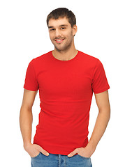 Image showing handsome man in red shirt