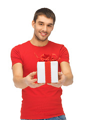 Image showing handsome man with a gift