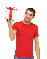 Image showing handsome man with a gift