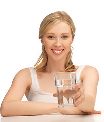 Image showing woman with glass of water