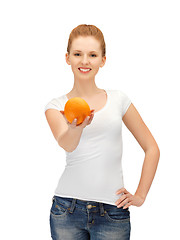 Image showing teenage girl with orange