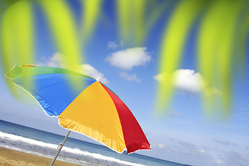 Image showing Bright Beach Parasol