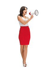 Image showing angry woman with megaphone