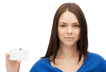 Image showing attractive businesswoman with business card