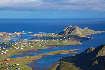 Image showing Fishing port on Lofoten