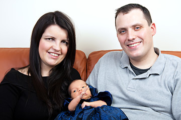 Image showing Two Parents with Child