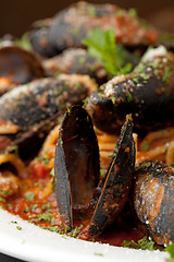Image showing Zuppadi Mussels Closeup