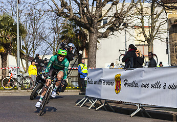 Image showing The Cyclist Jerome Vincent- Paris Nice 2013 Prologue in Houilles