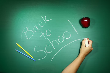 Image showing Back to School Written on a Chalkboard