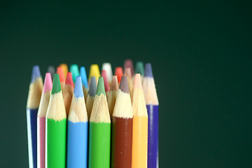 Image showing School Colored Pencils With Extreme Depth of Field