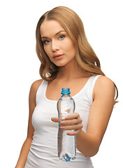 Image showing young beautiful woman with  bottle of water