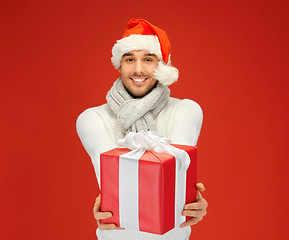 Image showing handsome man in christmas hat