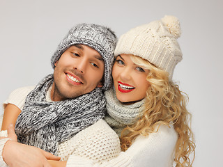 Image showing family couple in a winter clothes