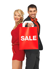 Image showing man and woman with shopping bag