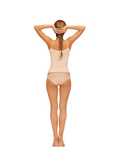 Image showing rear view of beautiful woman in cotton undrewear