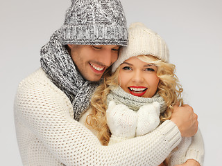 Image showing family couple in a winter clothes