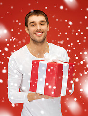 Image showing handsome man with a gift