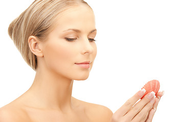 Image showing beautiful woman with seashell