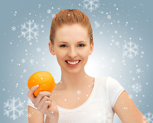 Image showing teenage girl with orange