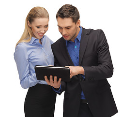 Image showing man and woman with tablet pc