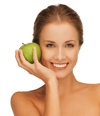 Image showing woman with green apple