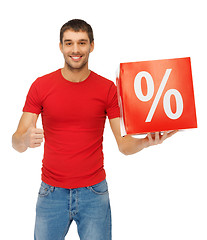 Image showing man with percent sign