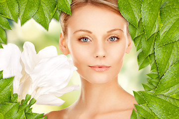 Image showing beautiful woman with madonna lily