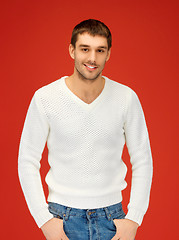 Image showing handsome man in warm sweater