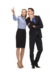 Image showing man and woman working with something imaginary