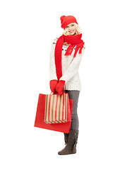 Image showing young girl with shopping bags