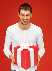 Image showing handsome man with a gift