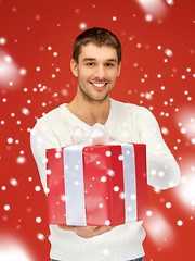 Image showing handsome man with a gift