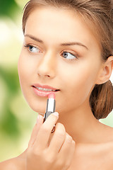 Image showing beautiful woman with lipstick