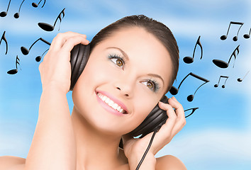 Image showing happy woman in headphones