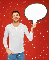 Image showing smiling man with blank text bubble