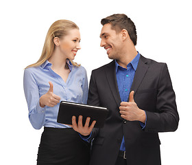 Image showing man and woman with tablet pc