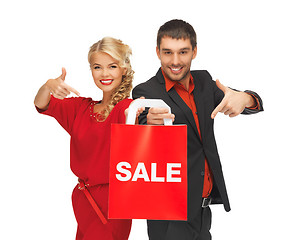 Image showing man and woman with shopping bag