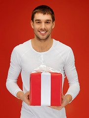 Image showing handsome man with a gift