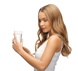 Image showing woman with glass of water