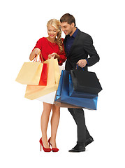 Image showing man and woman with shopping bags