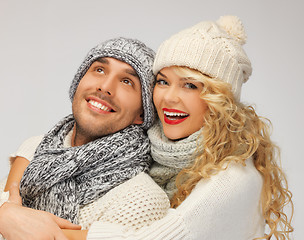 Image showing family couple in a winter clothes