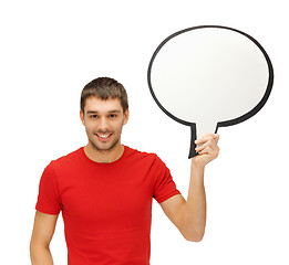 Image showing smiling man with blank text bubble