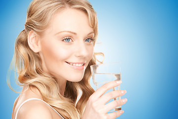 Image showing beautiful woman with glass of water