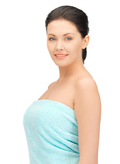 Image showing beautiful woman in towel