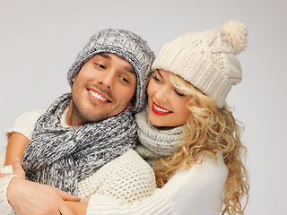 Image showing family couple in a winter clothes