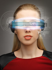 Image showing woman with futuristic glasses