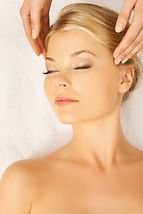 Image showing beautiful woman in massage salon