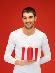 Image showing handsome man with a gift